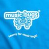 Image shows Music Bugs Aqua Blue T-shirt